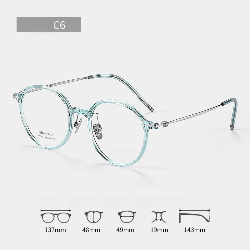 F·DRACON Ultra Light Titanium Eyeglass Frame Retro Round Men's And Women's Eyeglass Frame 9g Optical Prescription Frame 9206