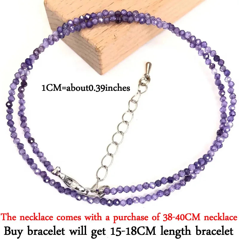 Mini -Faceted Gem Beads Necklaces For Women Natural Stone Chokers Agate garnet pearl Chain Handmade bracelet Yoga Jewelry Female