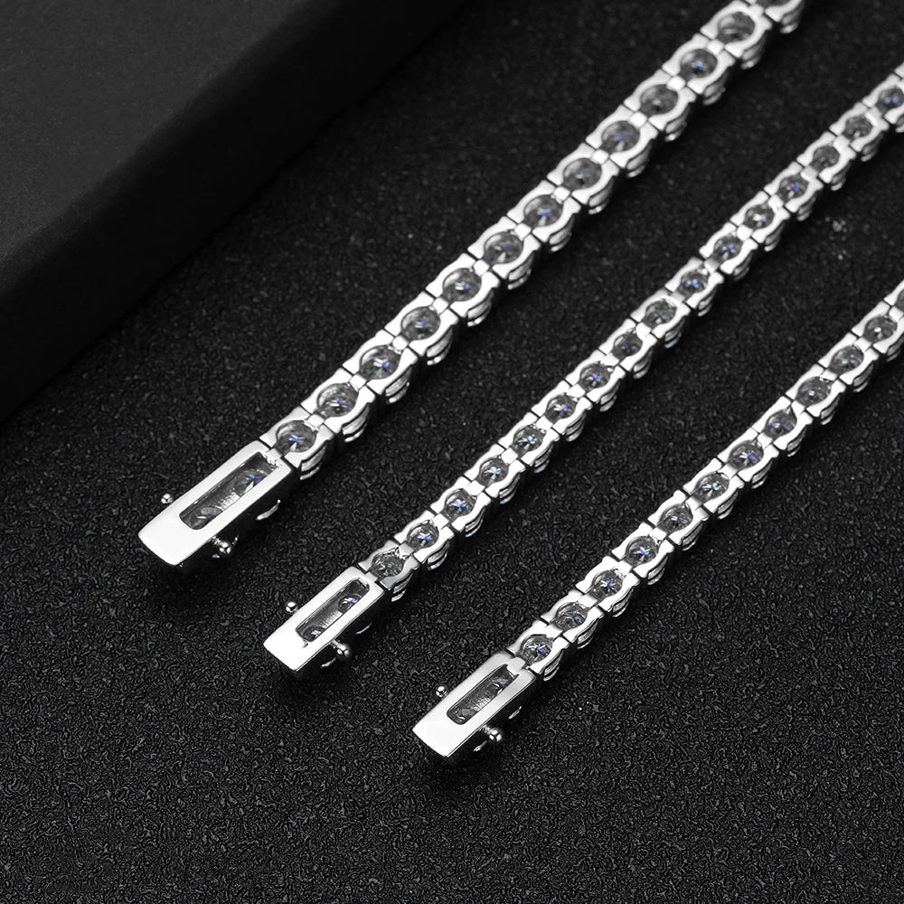 Factory Price D VVS1 Moissanite Tennis Bracelet 925 Sterling Silver Single Row Classics with GRA Bracelets for Women Man Jewelry