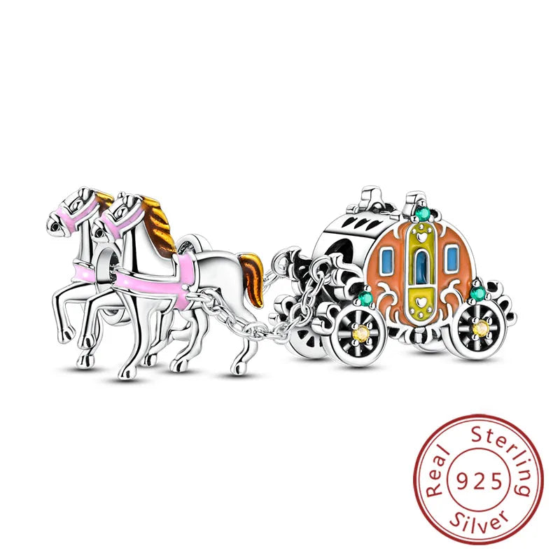 Original Charms Bead 925 Sterling Silver Paris Tower Car Map Castle Travel Charms Fit Pendant Bracelets Women DIY Jewelry Making