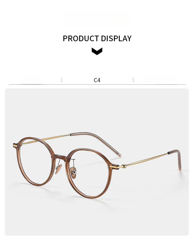 F·DRACON Ultra Light Titanium Eyeglass Frame Retro Round Men's And Women's Eyeglass Frame 9g Optical Prescription Frame 9206