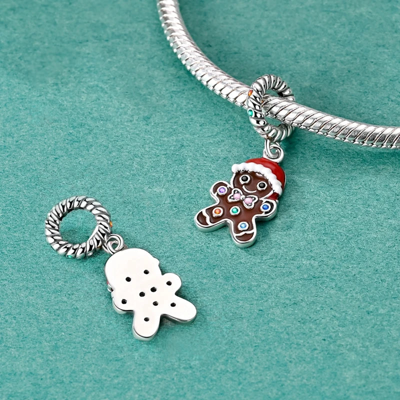 Christmas Charm Bead Pendant 925 Sterling Silver Christmas Elk Snowman Santa Claus Charm Fit Original Bracelet Women DIY Jewelry