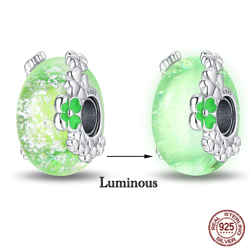 Hot Sale silver-plated Glow in the dark Firefly Honeybee Star Charms Beads Fit Qikaola Original Bracelets Fine DIY Jewelry Gift