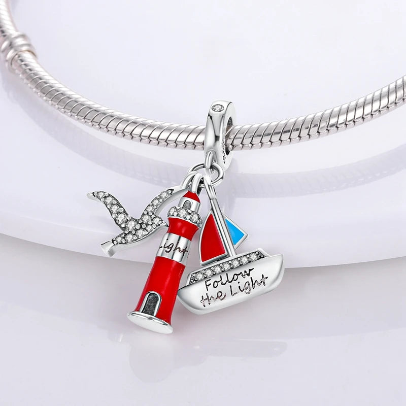 Original Charms Bead 925 Sterling Silver Paris Tower Car Map Castle Travel Charms Fit Pendant Bracelets Women DIY Jewelry Making