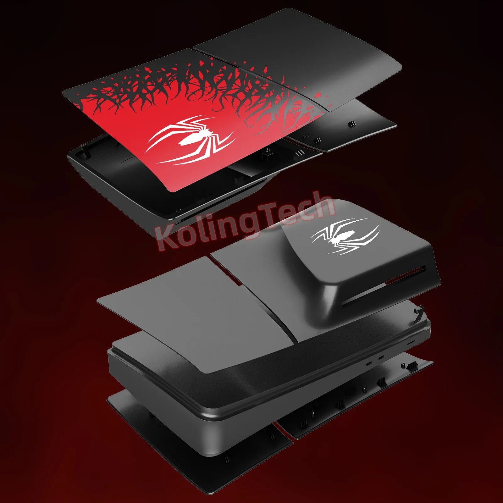 Premium ABS Replacement Shell Accessories for PS5 Slim Protective Cover Hard Faceplate Fit for Playstation 5 Slim Spider Version