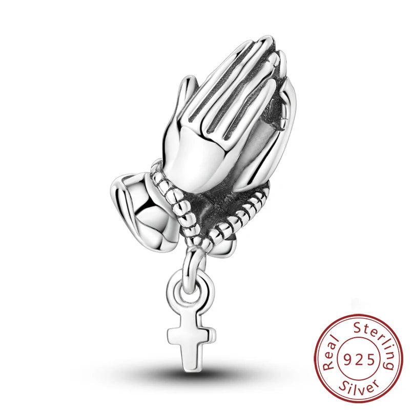 New 925 Silver Dream Charms Baeds Angel Devil's Eye Fatima's Hand Cross Charms Pendant Fit Original Bracelet Women Jewelry Gift