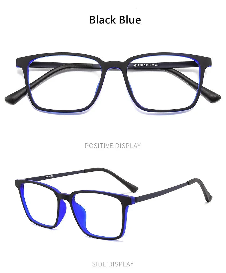 Ultra-Light Square Rubber Titanium Myopia Eyewear Frame Women Blue Light Blocking Optical Prescription Glasses Frame Men 9822