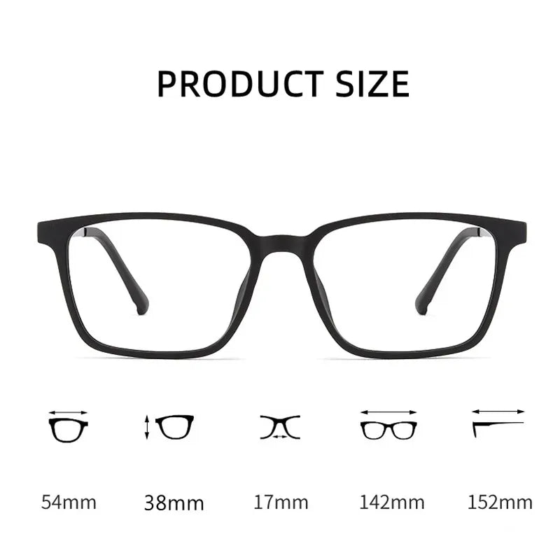 Ultra-Light Square Rubber Titanium Myopia Eyewear Frame Women Blue Light Blocking Optical Prescription Glasses Frame Men 9822