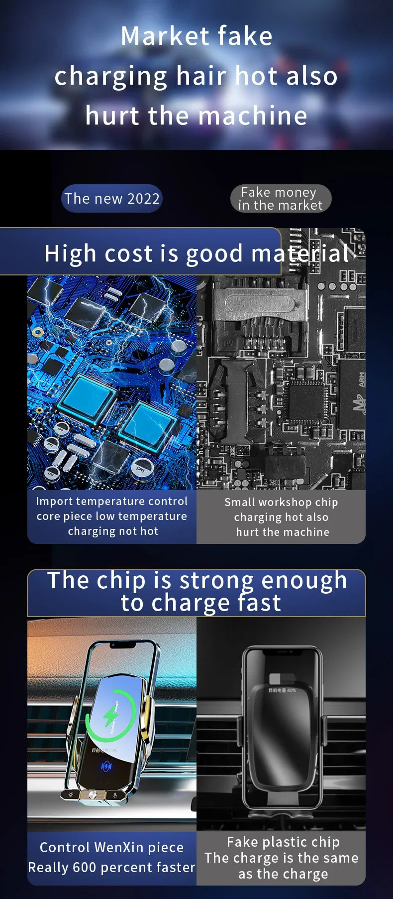 Wireless Charger Car Auto Magnetic Air Vent Phone Holder For iPhone 16 15 14 13 Samsung Xiaomi Induction Fast Charging Station