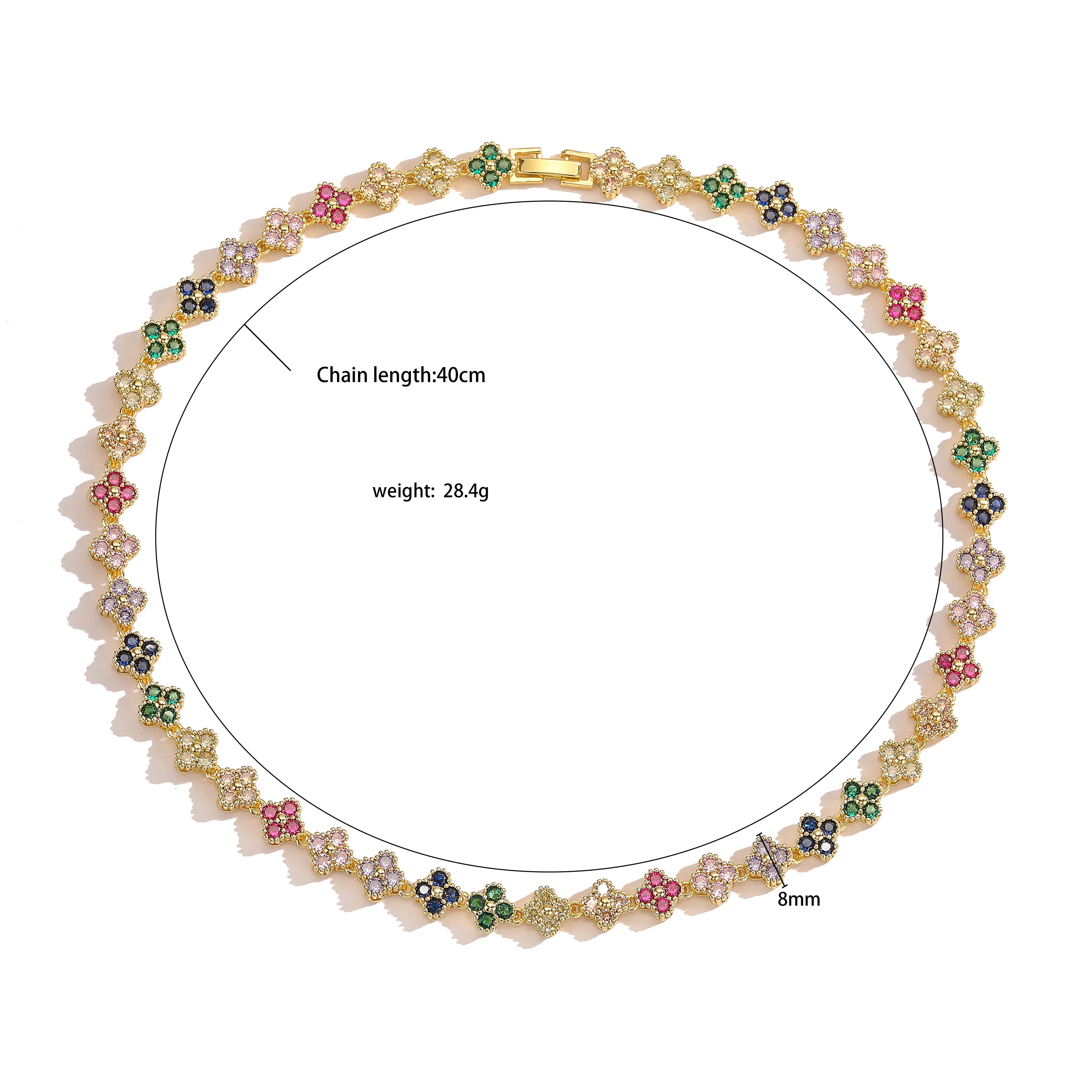 HECHENG,AAAAA Brass 18K gold-plated Flower Necklace Bracelet Jewelry Set ，for Christmas gift for women and best friend