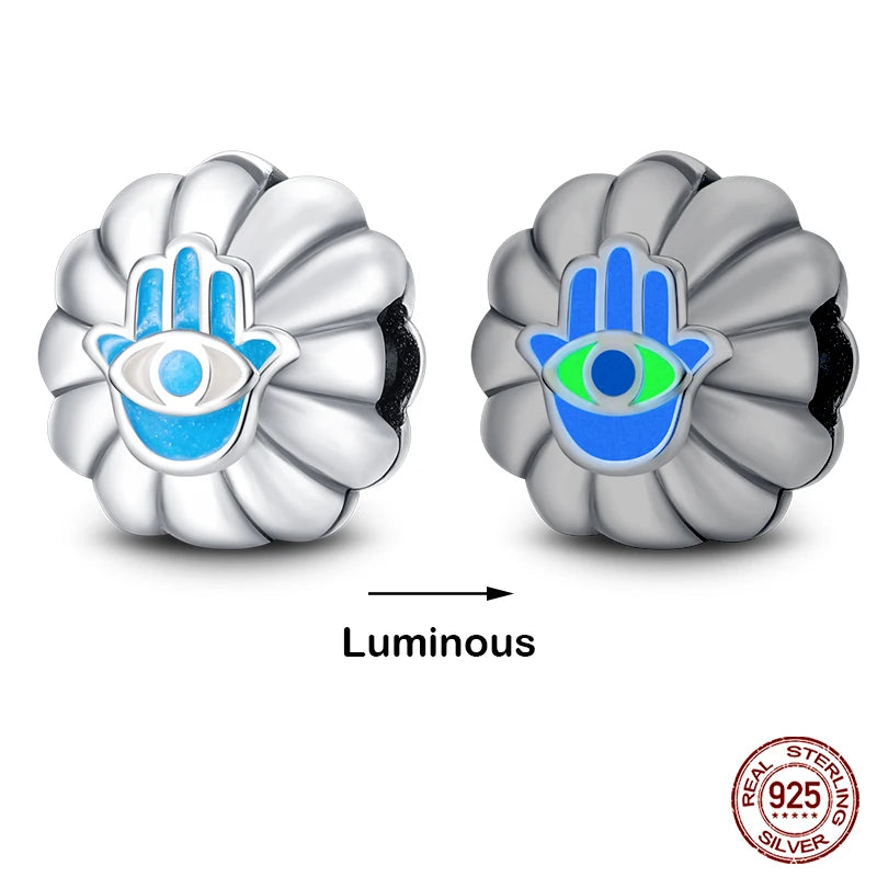 Hot Sale silver-plated Glow in the dark Firefly Honeybee Star Charms Beads Fit Qikaola Original Bracelets Fine DIY Jewelry Gift