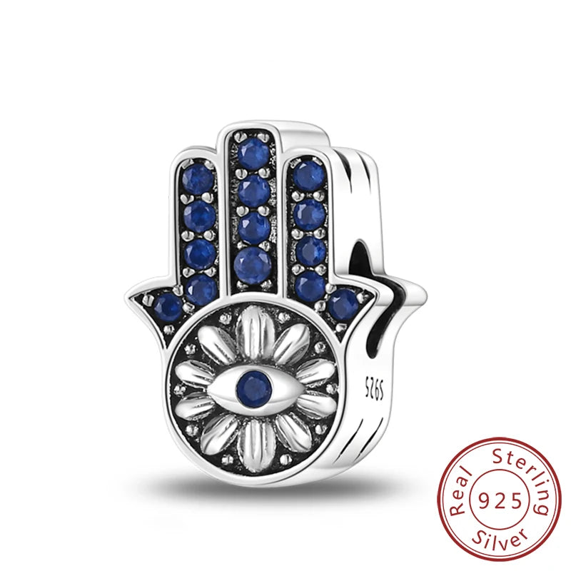 New 925 Silver Dream Charms Baeds Angel Devil's Eye Fatima's Hand Cross Charms Pendant Fit Original Bracelet Women Jewelry Gift