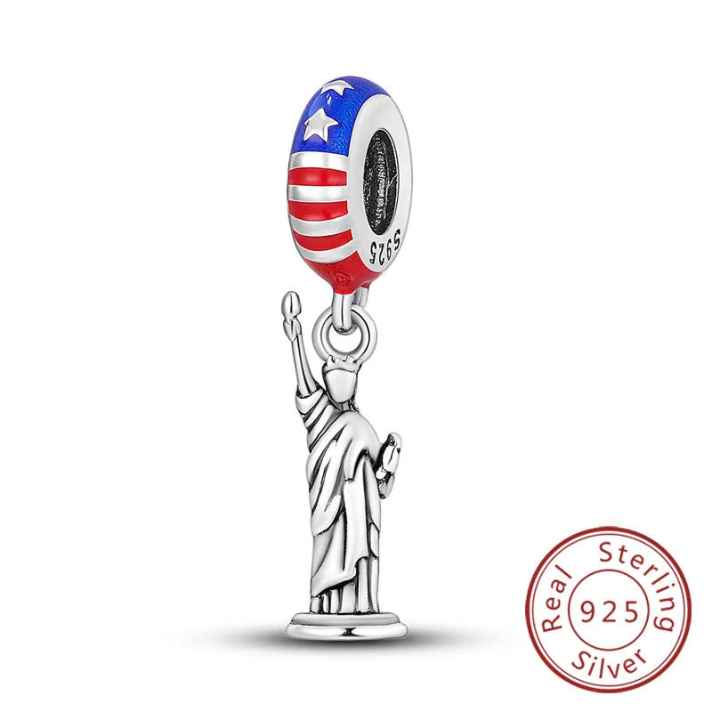 Original Charms Bead 925 Sterling Silver Paris Tower Car Map Castle Travel Charms Fit Pendant Bracelets Women DIY Jewelry Making