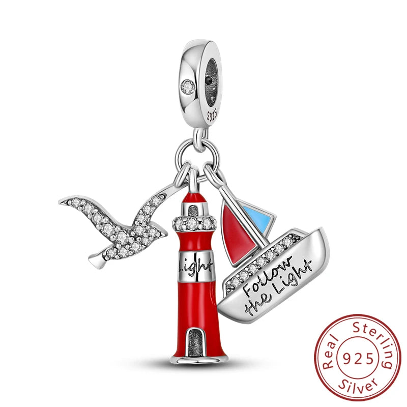 Original Charms Bead 925 Sterling Silver Paris Tower Car Map Castle Travel Charms Fit Pendant Bracelets Women DIY Jewelry Making