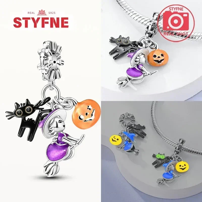 S925 Silver Glow-in-the-dark Firefly Charm Pendant Fit Original Charms Bracelet Gift Beads for Women Diy Fine Jewelry Gifts