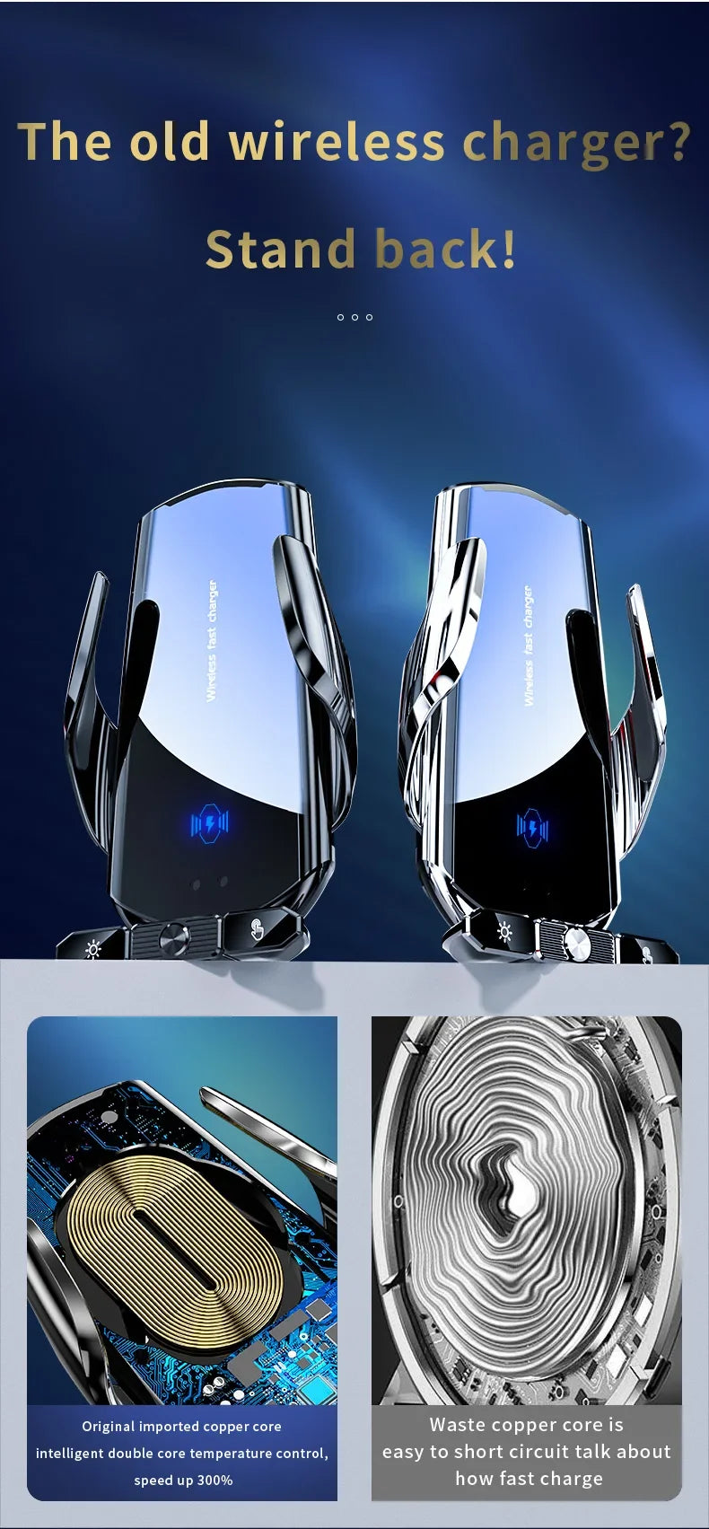 Wireless Charger Car Auto Magnetic Air Vent Phone Holder For iPhone 16 15 14 13 Samsung Xiaomi Induction Fast Charging Station