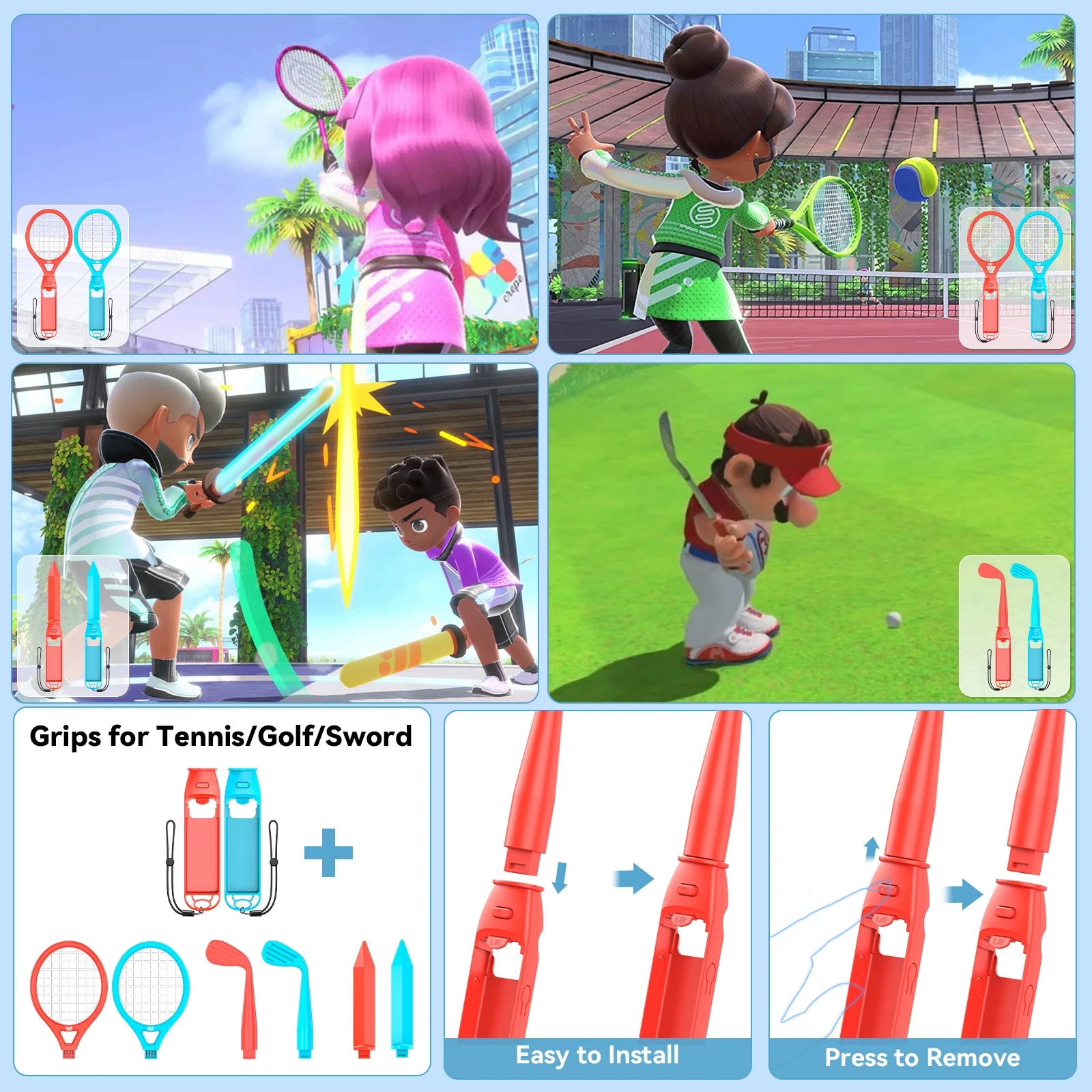 All In One for Switch/Switch OLED Sports Game Accessories Kit for Switch Set Storage Stand for N-Switch