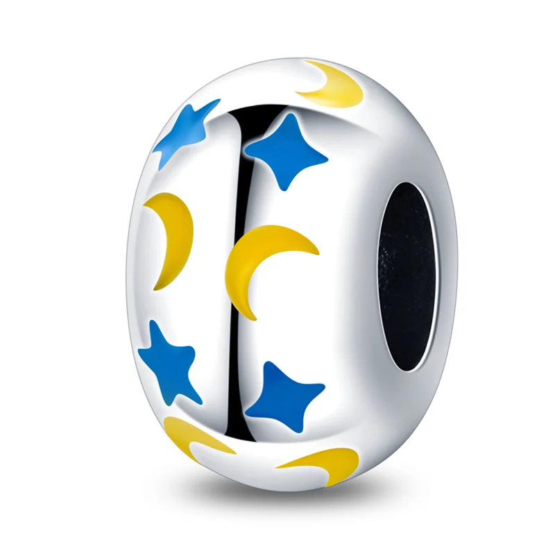 Hot Sale silver-plated Glow in the dark Firefly Honeybee Star Charms Beads Fit Qikaola Original Bracelets Fine DIY Jewelry Gift