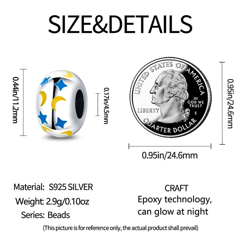 Hot Sale silver-plated Glow in the dark Firefly Honeybee Star Charms Beads Fit Qikaola Original Bracelets Fine DIY Jewelry Gift