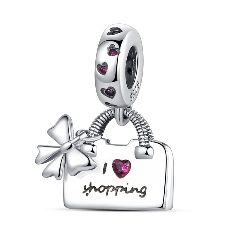 New 925 Sterling Silver Charms Bead Red Cherry Strawberry Love Heart Charm Fit Original Bracelet Pendant DIY Jewelry For Women