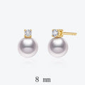 Senlissi-New Fashion Lofty 8-12mm Freshwater Pearl Stud 18k Earrings for Women S925 Sterling Silver Jewelry Girlfriend Gifts