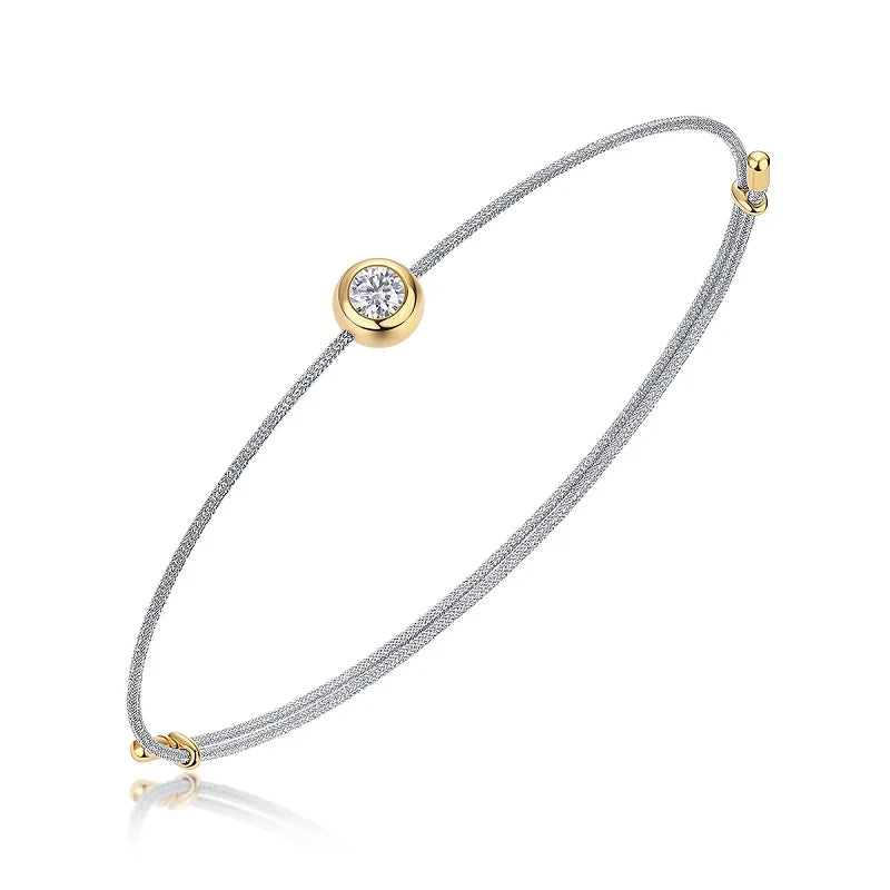 JIUZUAN D Color VVS1 Moissanite Bracelet, GRA Certified, 0.3Ct Lab Diamond, Adjustable Cord in 6 Colors, Elegant Jewelry for Wom