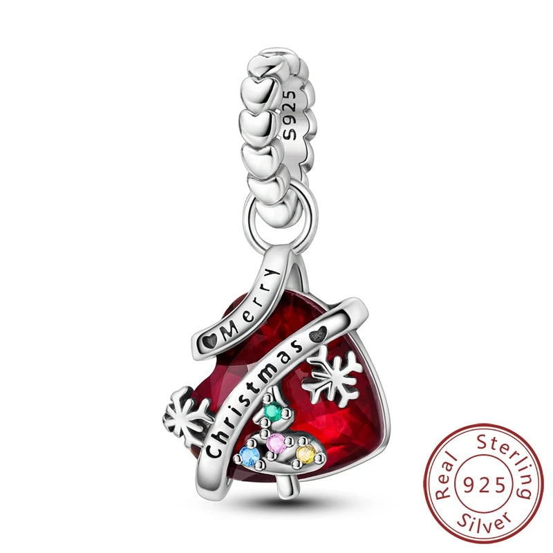 New 925 Sterling Silver Charms Bead Red Cherry Strawberry Love Heart Charm Fit Original Bracelet Pendant DIY Jewelry For Women