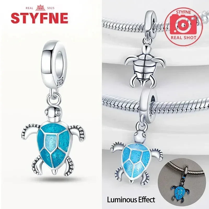 S925 Silver Glow-in-the-dark Firefly Charm Pendant Fit Original Charms Bracelet Gift Beads for Women Diy Fine Jewelry Gifts