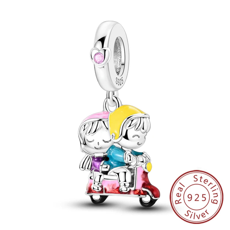 Original Charms Bead 925 Sterling Silver Paris Tower Car Map Castle Travel Charms Fit Pendant Bracelets Women DIY Jewelry Making