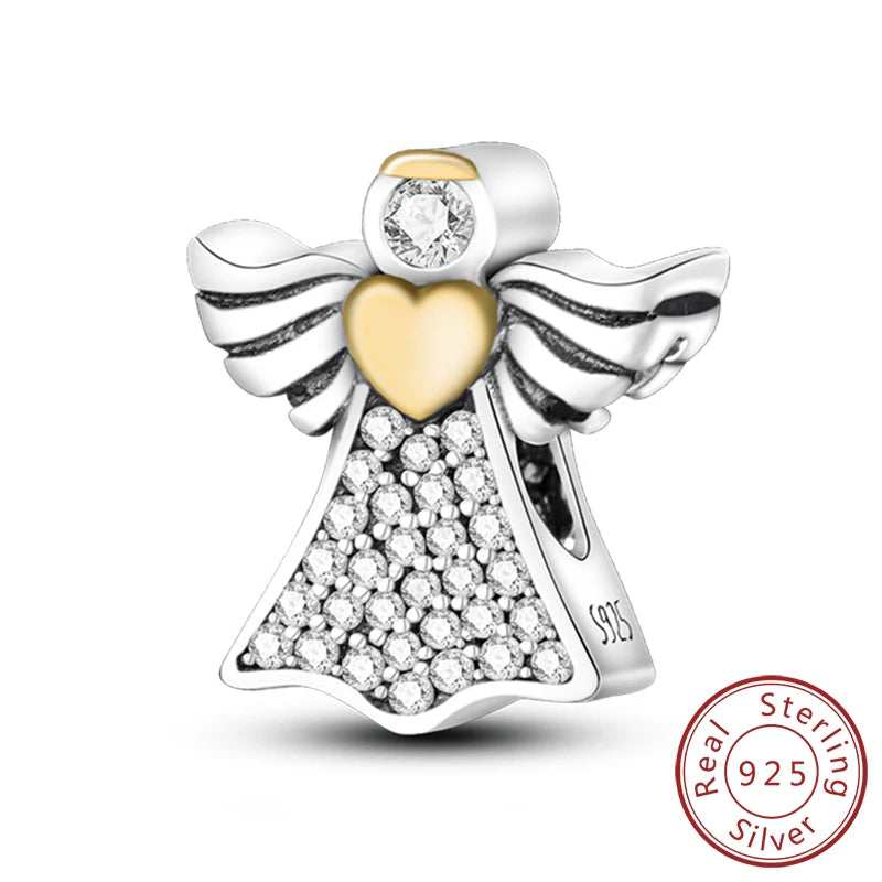 New 925 Silver Dream Charms Baeds Angel Devil's Eye Fatima's Hand Cross Charms Pendant Fit Original Bracelet Women Jewelry Gift