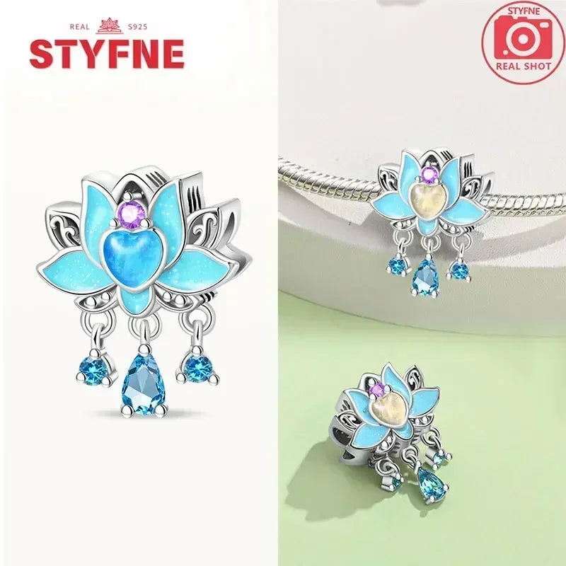 S925 Silver Glow-in-the-dark Firefly Charm Pendant Fit Original Charms Bracelet Gift Beads for Women Diy Fine Jewelry Gifts
