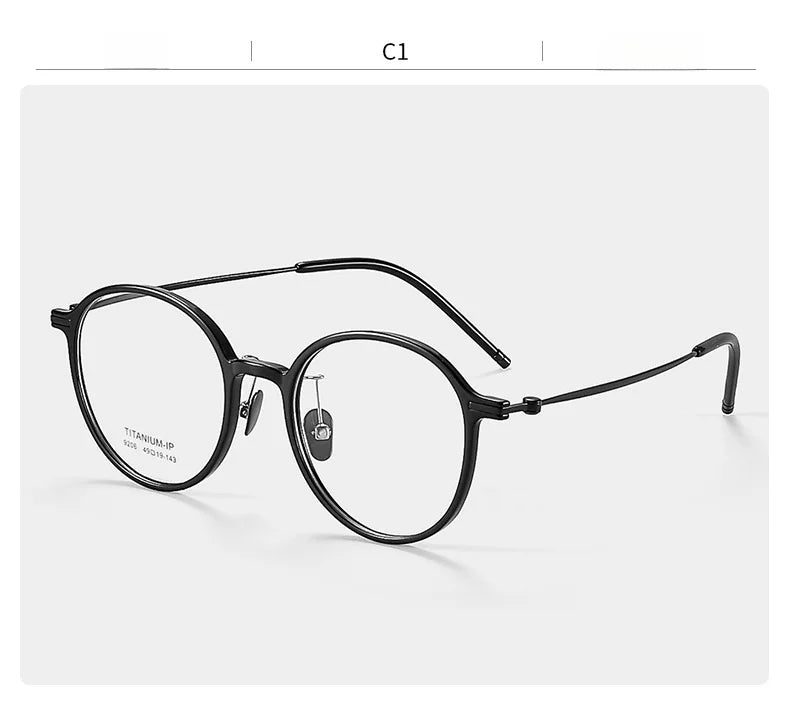 F·DRACON Ultra Light Titanium Eyeglass Frame Retro Round Men's And Women's Eyeglass Frame 9g Optical Prescription Frame 9206