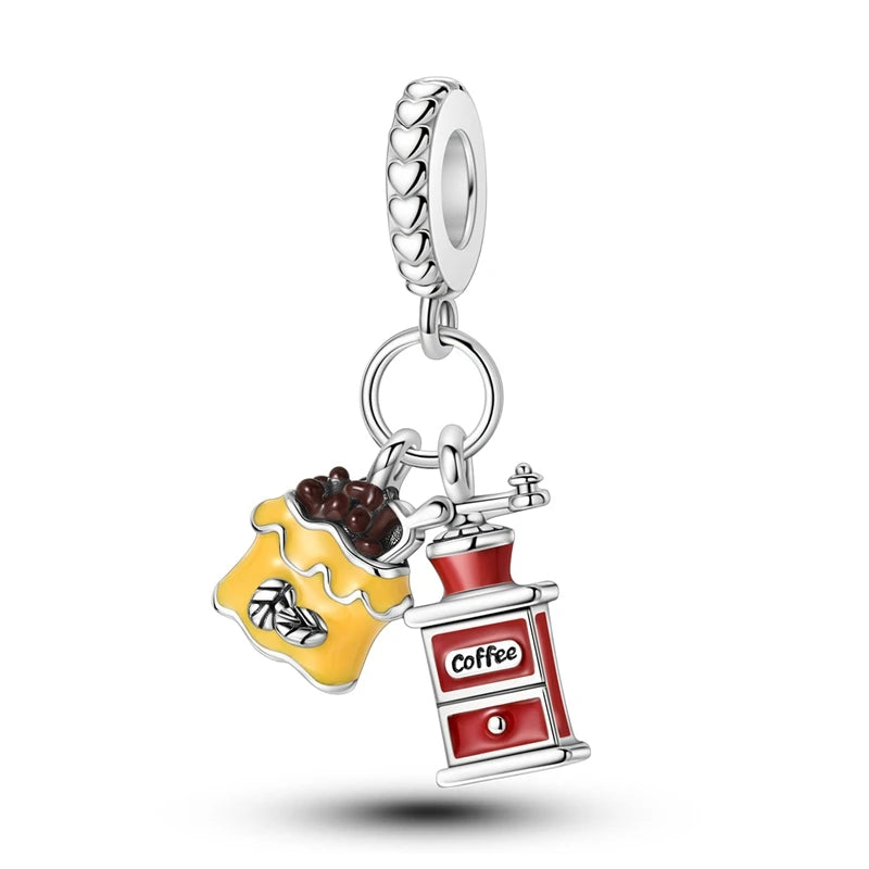 New 925 Sterling Silver Charms Bead Red Cherry Strawberry Love Heart Charm Fit Original Bracelet Pendant DIY Jewelry For Women