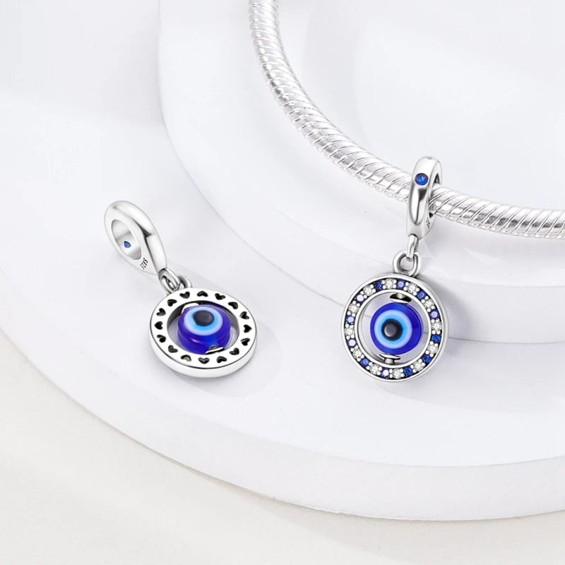 New 925 Silver Dream Charms Baeds Angel Devil's Eye Fatima's Hand Cross Charms Pendant Fit Original Bracelet Women Jewelry Gift