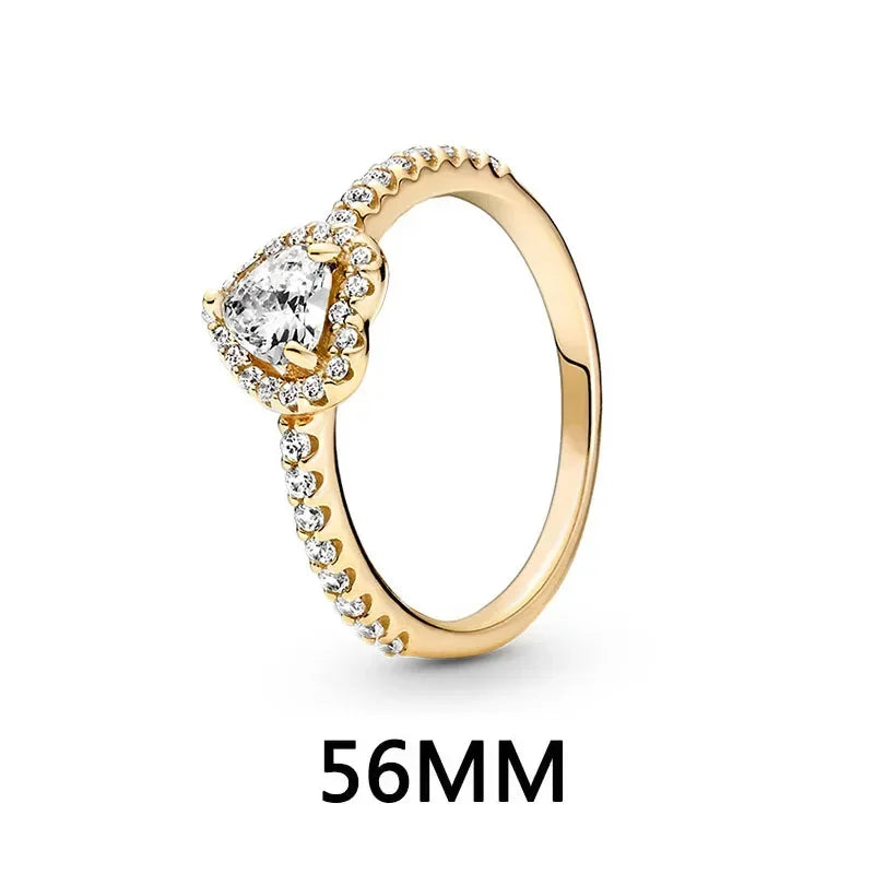 New 925 sterling silver heart-shaped pink ring necklace earring set luxurious sparkling charm jewelry fashion wedding gift