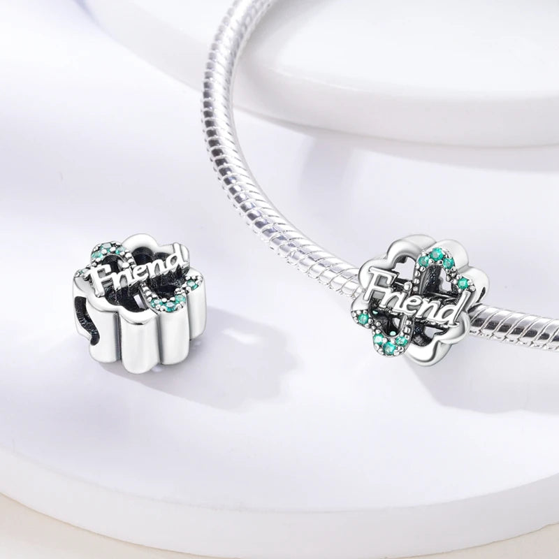 Silver Charm 925 Sterling Silver Clip Charms Safety Chain Charm CZ pave Round Clip Beads Fit Original Bracelet Jewelry Making