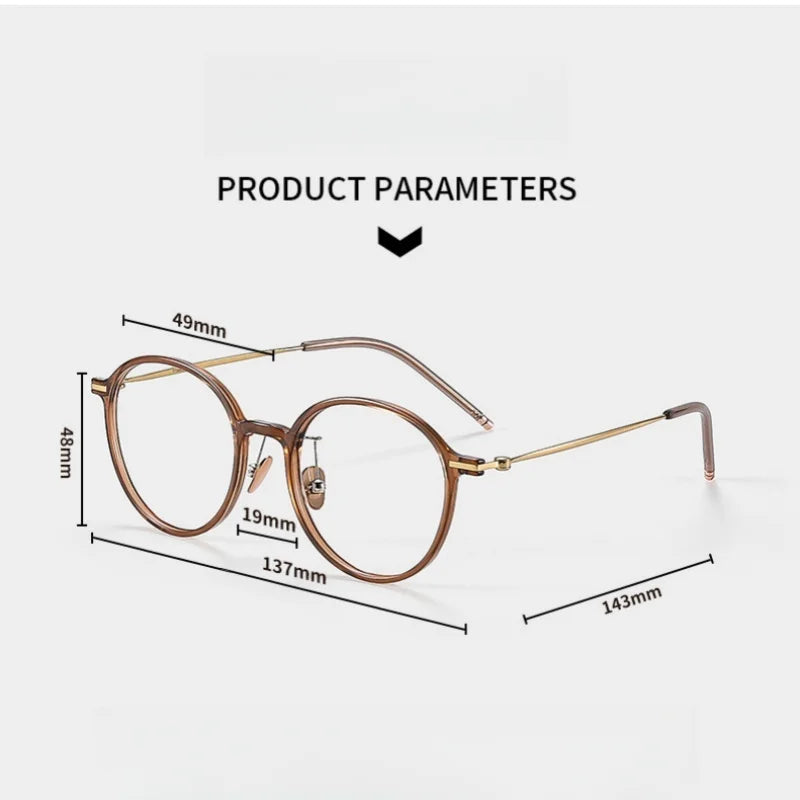 F·DRACON Ultra Light Titanium Eyeglass Frame Retro Round Men's And Women's Eyeglass Frame 9g Optical Prescription Frame 9206