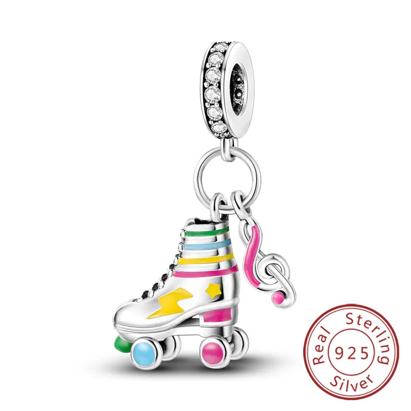 Fit Original 925 Sterling Silver Charms Beads Wine Glass Coffee Cup Charms Pendant For Women Bracelet Charms DIY Jewelry Gift