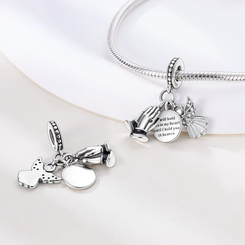 New 925 Silver Dream Charms Baeds Angel Devil's Eye Fatima's Hand Cross Charms Pendant Fit Original Bracelet Women Jewelry Gift