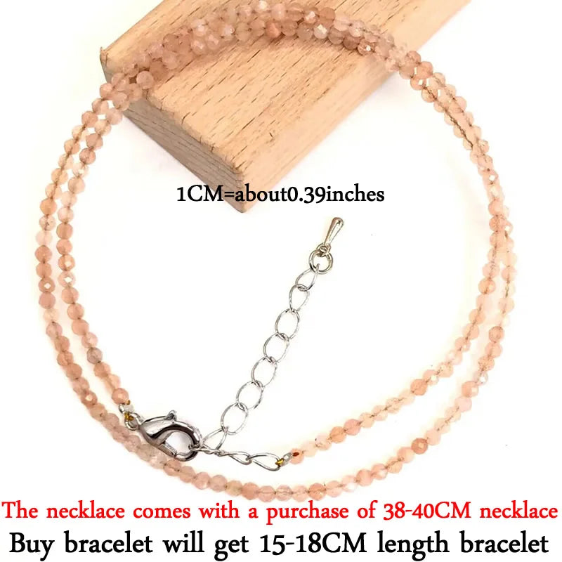Mini -Faceted Gem Beads Necklaces For Women Natural Stone Chokers Agate garnet pearl Chain Handmade bracelet Yoga Jewelry Female