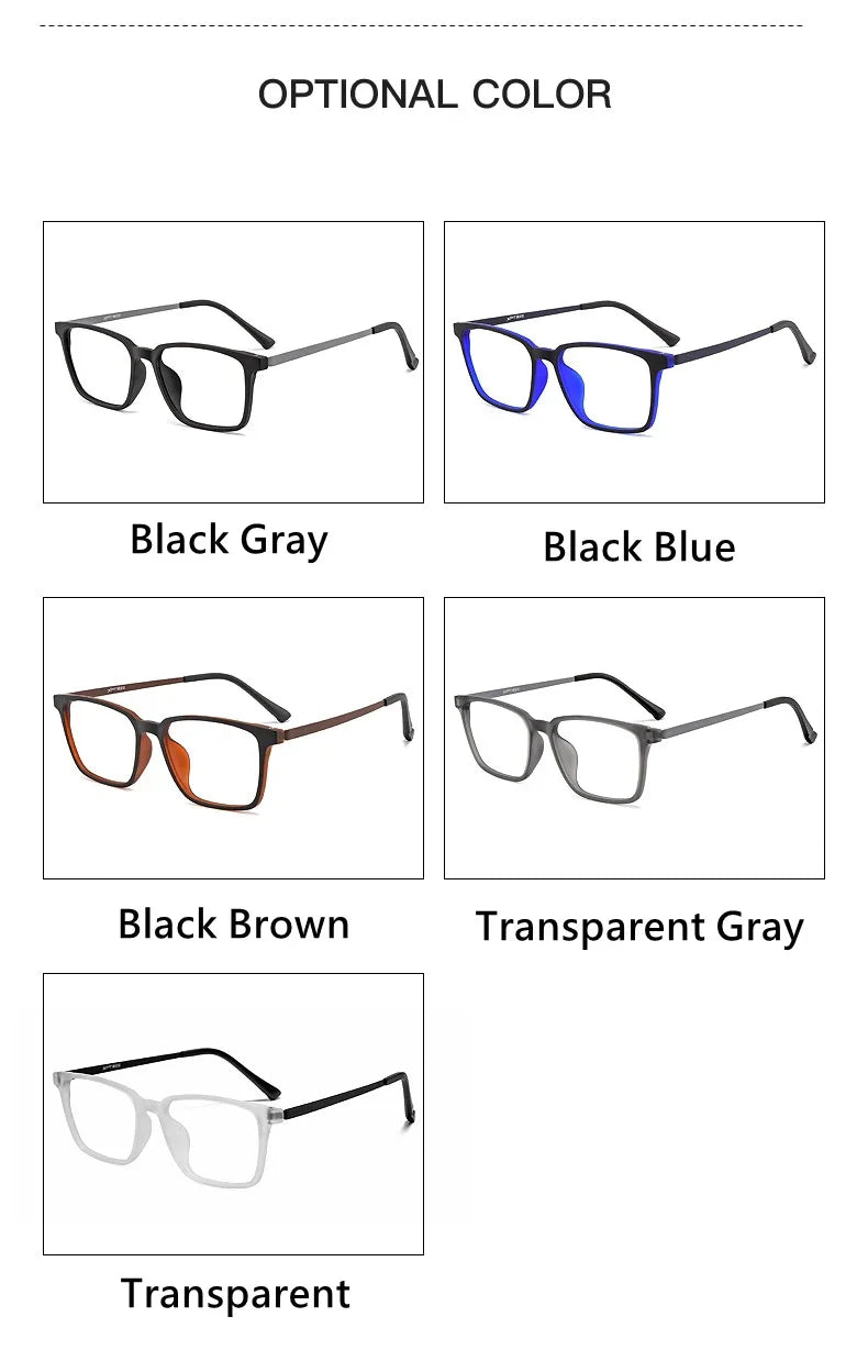 Ultra-Light Square Rubber Titanium Myopia Eyewear Frame Women Blue Light Blocking Optical Prescription Glasses Frame Men 9822