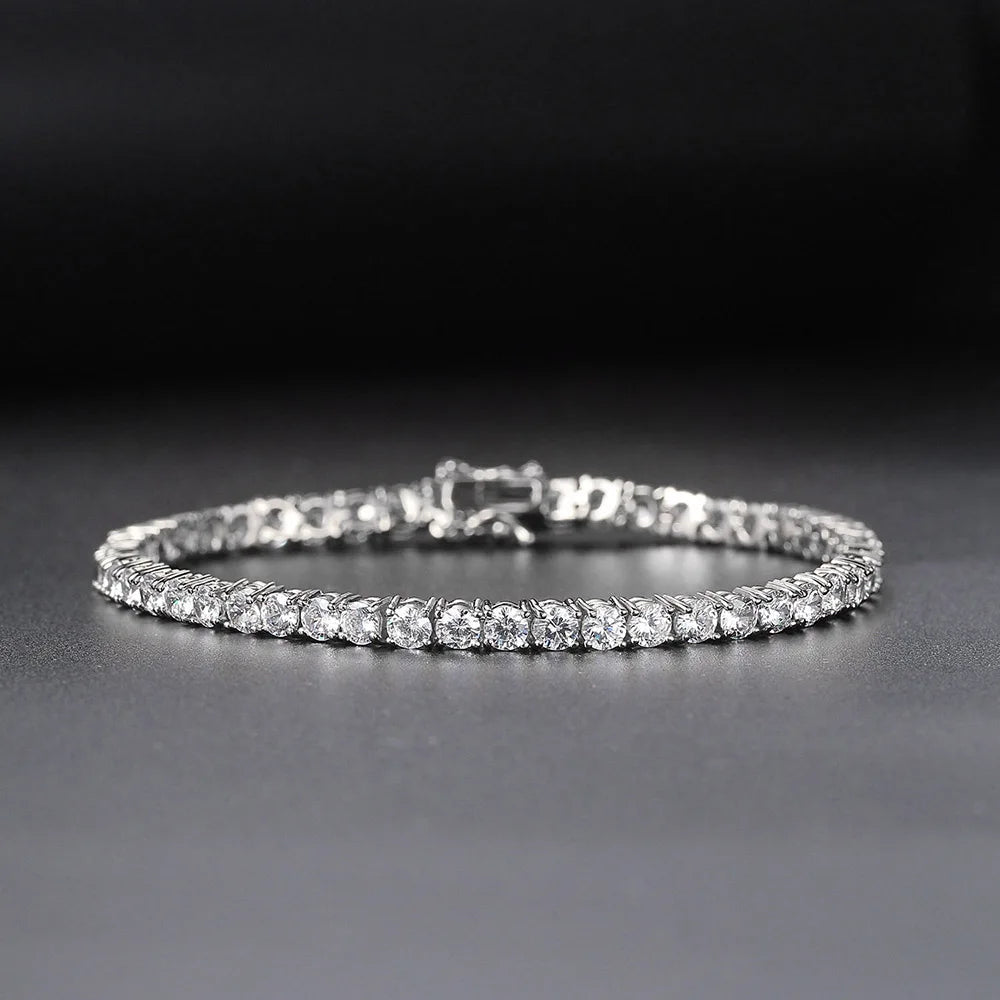 Factory Price D VVS1 Moissanite Tennis Bracelet 925 Sterling Silver Single Row Classics with GRA Bracelets for Women Man Jewelry