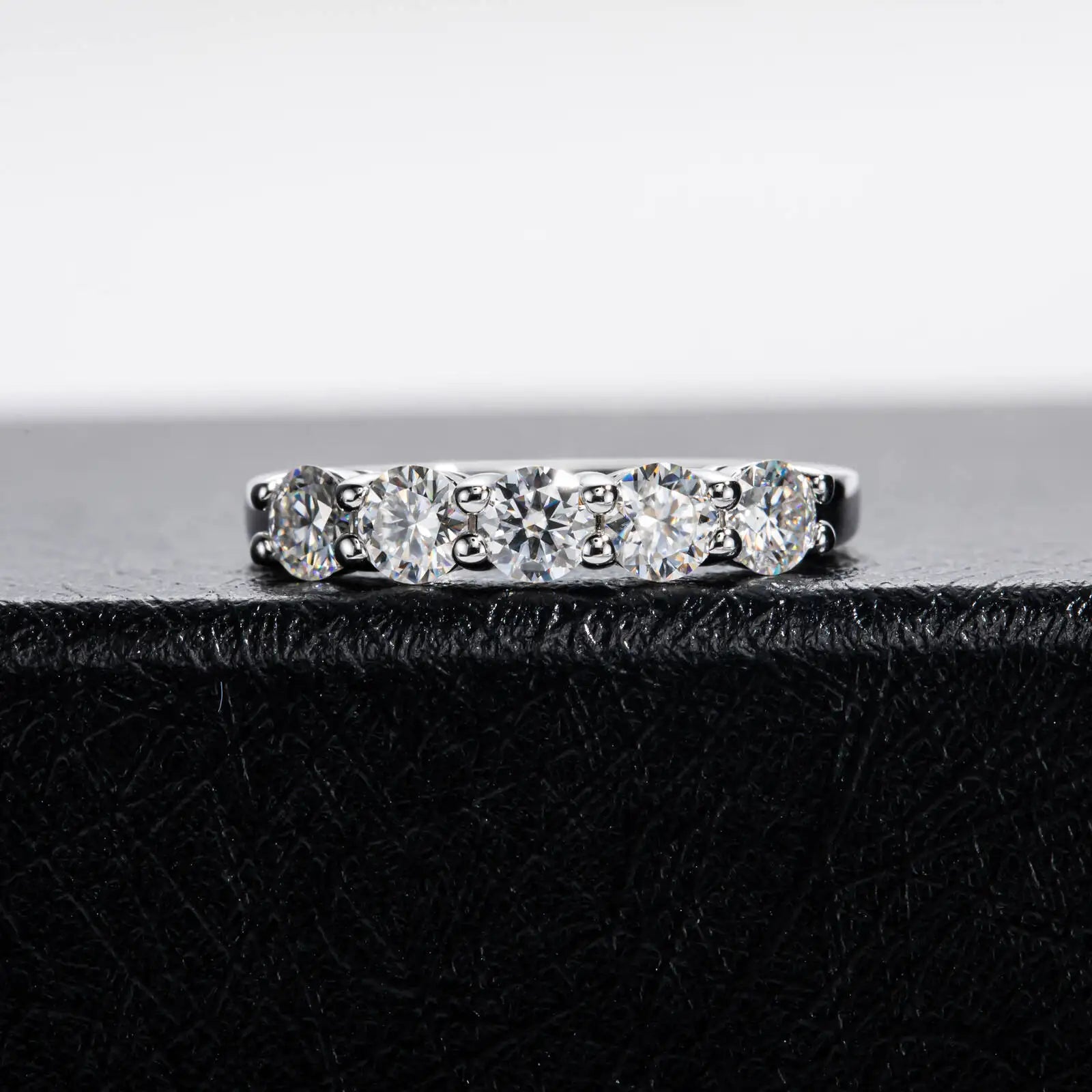 TY White Gold D Color 4mm Moissanite Ring For Women 925 Silver 1.5CT Stone Match Dia Wedding Band Bride S Sterling Sier GRA