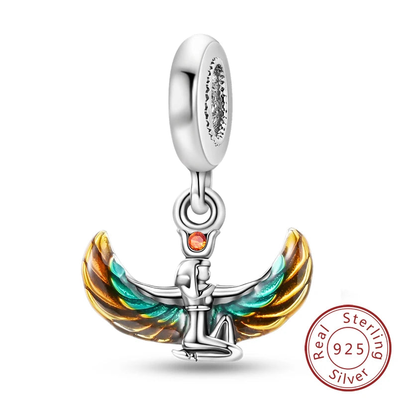 New 925 Silver Dream Charms Baeds Angel Devil's Eye Fatima's Hand Cross Charms Pendant Fit Original Bracelet Women Jewelry Gift