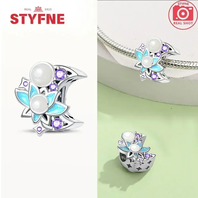 S925 Silver Glow-in-the-dark Firefly Charm Pendant Fit Original Charms Bracelet Gift Beads for Women Diy Fine Jewelry Gifts