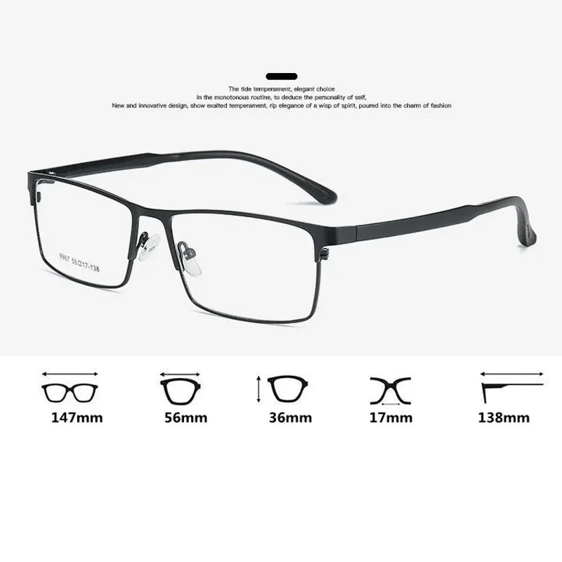 Men's Titanium Glasses Frame - Japanese High-End Square Eyewear, Ultralight Business Eyeglasses (Brand New Design)