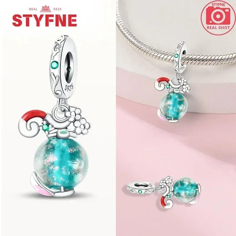 S925 Silver Glow-in-the-dark Firefly Charm Pendant Fit Original Charms Bracelet Gift Beads for Women Diy Fine Jewelry Gifts