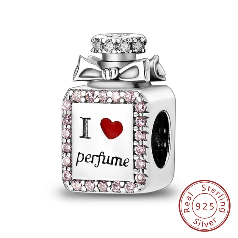 Fit Original 925 Sterling Silver Charms Beads Wine Glass Coffee Cup Charms Pendant For Women Bracelet Charms DIY Jewelry Gift