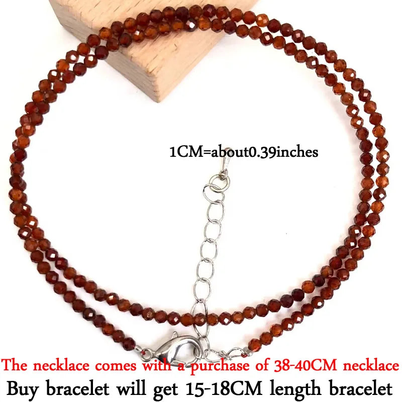 Small Natural Stone Bead Necklace Bracelet for Women,Zircon tourmaline pearl Necklace with , Reki Clavicle Chain, Choker, 2-3mm