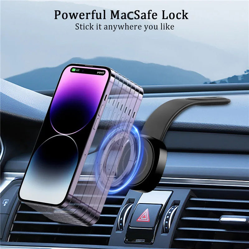 Magnetic Car Wireless Charger Fast Charging Car Phone Holder Center Control Screen Dashboard for iPhone 15 14 13 12 Pro Max Mini